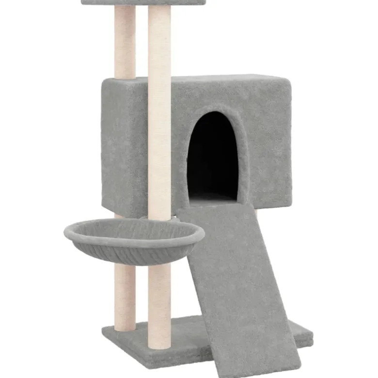 Arbre à chat meuble tour grimper jouet 71.5 x 60 x 96 cm gris