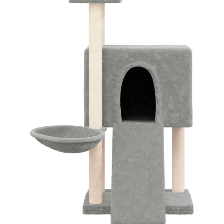 Arbre à chat meuble tour grimper jouet 71.5 x 60 x 96 cm gris
