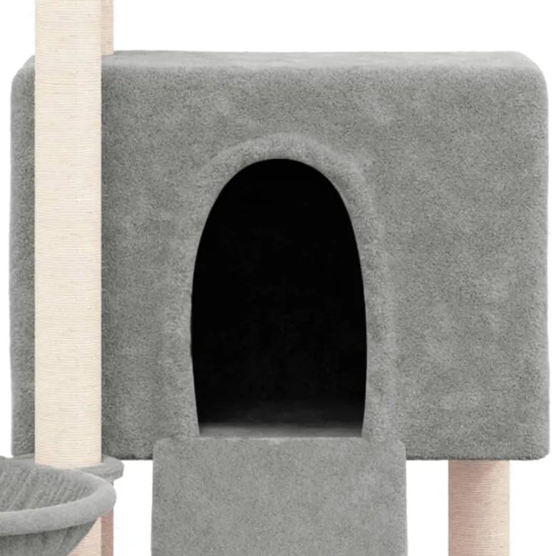 Arbre à chat meuble tour grimper jouet 71.5 x 60 x 96 cm gris