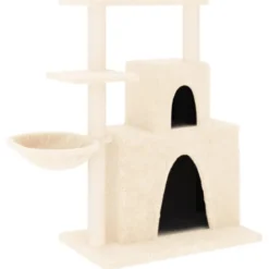 Arbre à chat meuble tour grimper jouet 61 x 35 x 83 cm crème