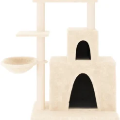 Arbre à chat meuble tour grimper jouet 61 x 35 x 83 cm crème
