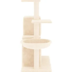 Arbre à chat meuble tour grimper jouet 61 x 35 x 83 cm crème