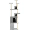 Arbre à chat meuble tour grimper jouet 47.5 x 78 x 175 cm gris