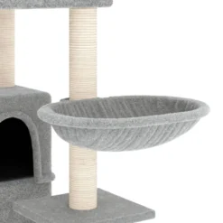 Arbre à chat meuble tour grimper jouet 47.5 x 78 x 175 cm gris