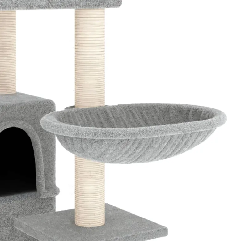 Arbre à chat meuble tour grimper jouet 47.5 x 78 x 175 cm gris