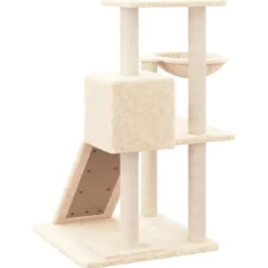 Arbre à chat meuble tour grimper jouet 73 x 49 x 82 cm crème