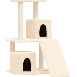 Arbre à chat meuble tour grimper jouet 47.5 x 66 x 82 cm crème