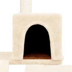 Arbre à chat meuble tour grimper jouet 47 x 47 x 82 cm crème
