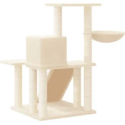 Arbre à chat meuble tour grimper jouet 47 x 47 x 82 cm crème