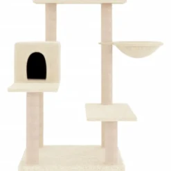 Arbre à chat meuble tour grimper jouet 72.5 x 59.5 x 82.5 cm crème