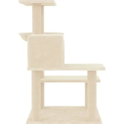 Arbre à chat meuble tour grimper jouet 72.5 x 59.5 x 82.5 cm crème