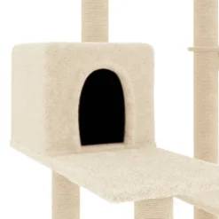 Arbre à chat meuble tour grimper jouet 72.5 x 59.5 x 82.5 cm crème