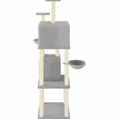 Arbre à chat meuble tour grimper jouet 103.5 x 90 x 180 cm gris