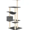 Arbre à chat meuble tour grimper jouet 78.5 x 65 x 142 cm gris