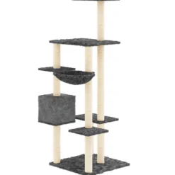 Arbre à chat meuble tour grimper jouet 78.5 x 65 x 142 cm gris