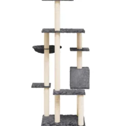 Arbre à chat meuble tour grimper jouet 78.5 x 65 x 142 cm gris