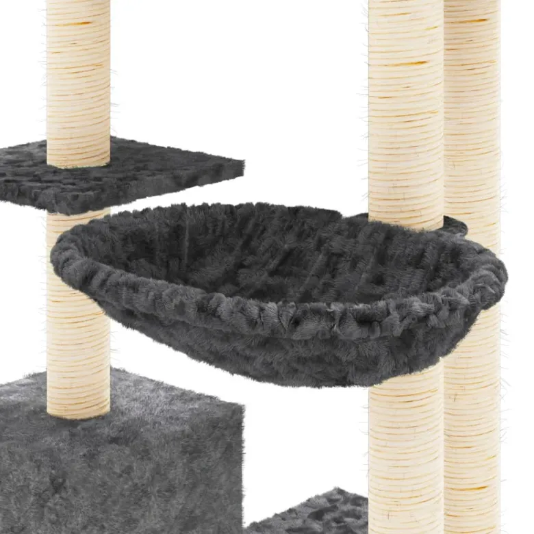 Arbre à chat meuble tour grimper jouet 78.5 x 65 x 142 cm gris