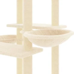 Arbre à chat meuble tour grimper jouet 95 x 47.5 x 133 cm crème