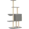 Arbre à chat meuble tour grimper jouet 72 x 34.5 x 145 cm gris