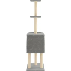 Arbre à chat meuble tour grimper jouet 72 x 34.5 x 145 cm gris