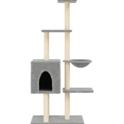 Arbre à chat meuble tour grimper jouet 72 x 34.5 x 145 cm gris