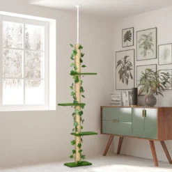 Arbre à chat poteau à griffer design hauteur réglable h.202- 242h cm