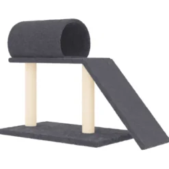 Arbres à chat avec tunnel et échelle 81 x 35 x 55.5 cm gris