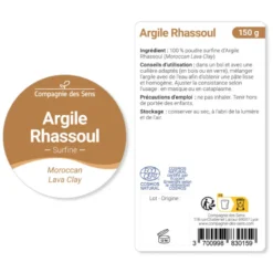 Argile rhassoul - poudre surfine - 150g