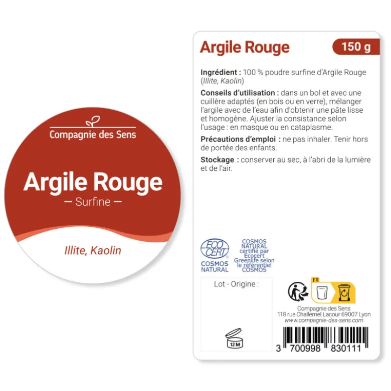 Argile rouge illite - poudre surfine - 400g