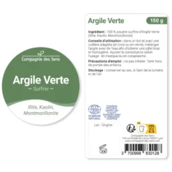 Argile verte illite - poudre surfine - 300g