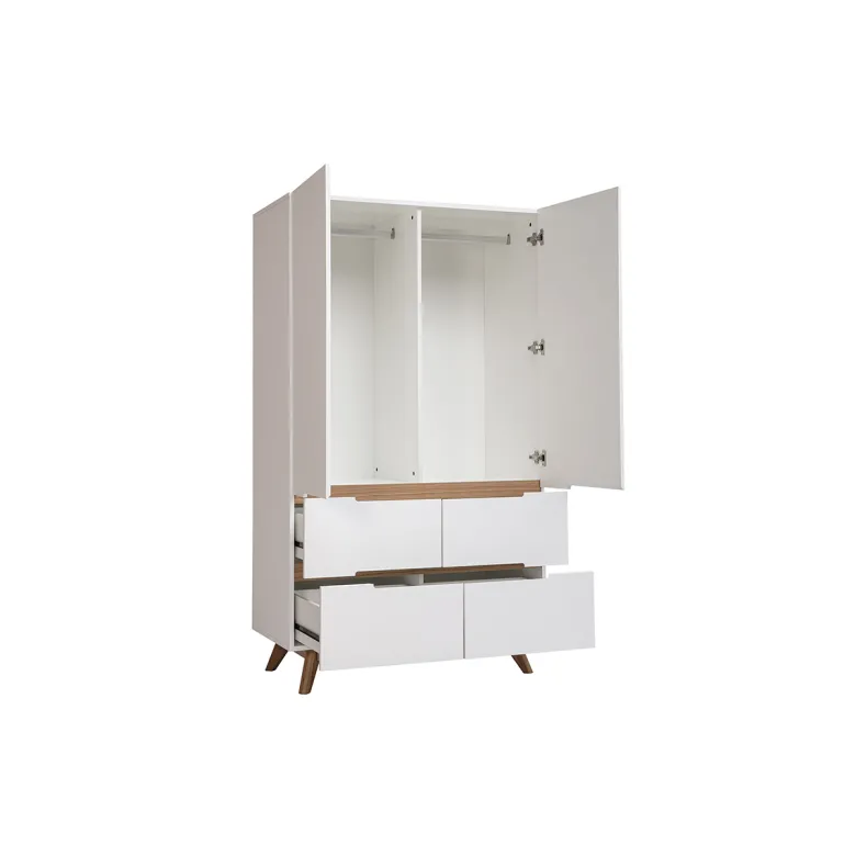 Armoire avec penderie et tiroirs finition blanc mat l100 cm kelma