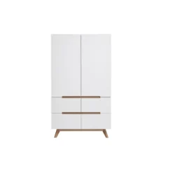 Armoire avec penderie et tiroirs finition blanc mat l100 cm kelma