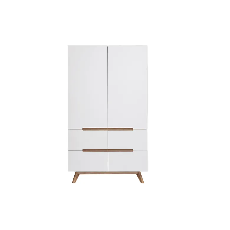 Armoire avec penderie et tiroirs finition blanc mat l100 cm kelma
