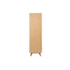 Armoire avec penderie finition bois clair et blanc mat l120 cm helia