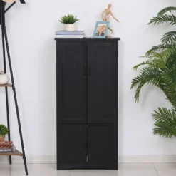 Armoire de cuisine multi-rangements 2 placards 3 étagères