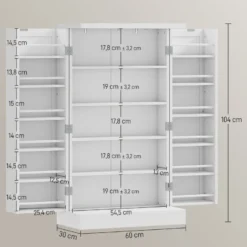 Armoire de cuisine 2 portes total 14 étagères mdf
