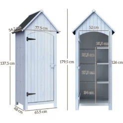 Armoire de jardin 1 porte 3 étagères