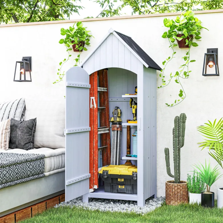 Armoire de jardin 1 porte 3 étagères