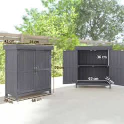 Armoire de jardin sur pied 2 portes étagère