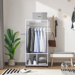Armoire de rangement penderie à roulettes