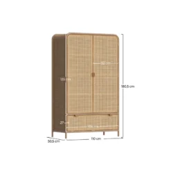 Armoire en bois massif de pin et de teck - alata