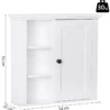 Armoire haute murale 1 porte 3 niches latérales blanc