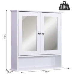 Armoire miroir murale double porte étagère