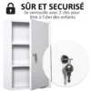 Armoire à pharmacie verrouillable 2 étagères 3 niveaux 2 clés métal blanc
