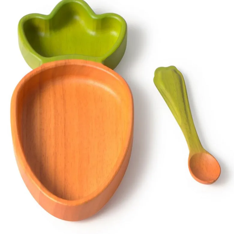 Assiette à compartiments et sa cuil