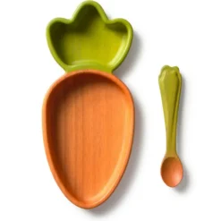 Assiette à compartiments et sa cuil