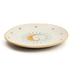 Assiette en céramique lune et soleil