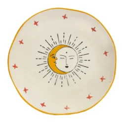 Assiette en céramique lune et soleil