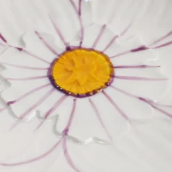 Assiette fleur artisanale en céramique peinte 16 cm