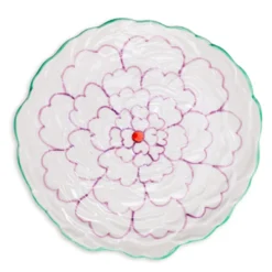 Assiette fleur artisanale en céramique peinte 21 cm